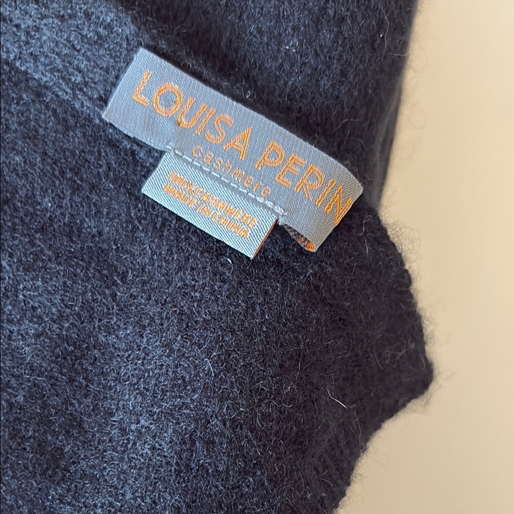 Louisa Perini Black Cashmere blanket wrap brand new